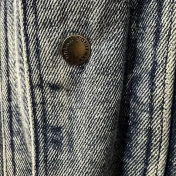 Vintage Urban Equipment Retro Acid Washed Blue Denim Jacket Mens Large / XL - Picture 4 of 16